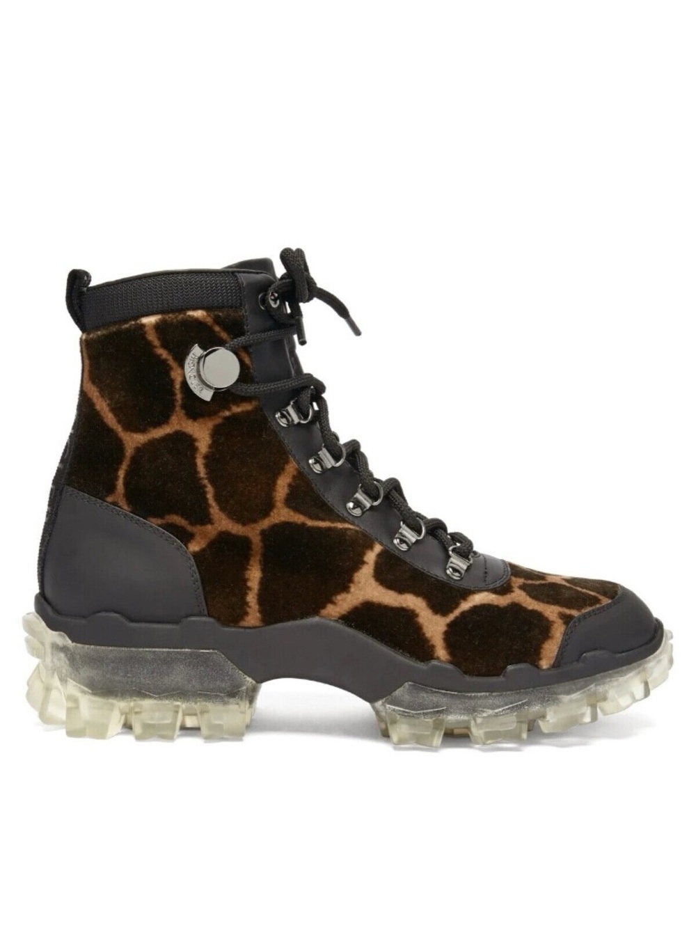 Moncler Helis Hiking Snow Boots Animal Print Size 37 New